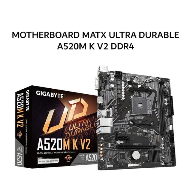 GIGABYTE MOTHERBOARD MATX ULTRA DURABLE A520M K V2 DDR4 AM4 /AMD 3Y