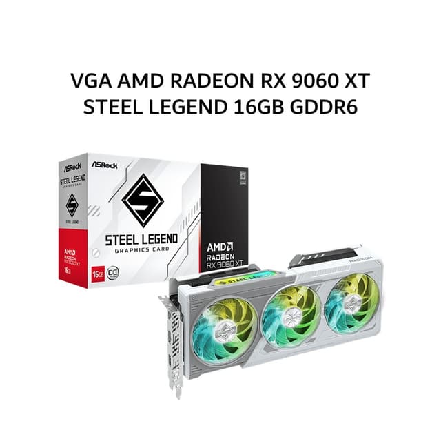 ASROCK VGA AMD RADEON RX 9060 XT STEEL LEGEND 16GB GDDR6 OC WHITE 2Y