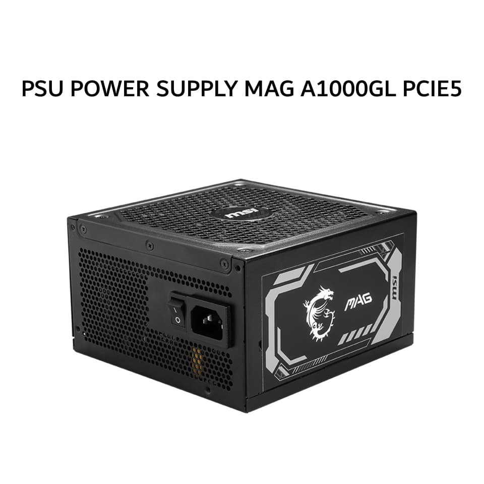 MSI PSU POWER SUPPLY MAG A1000GL PCIE5 (80+ GOLD) FULLY MODULAR ATX 3.1 PCIE 5.1 BLACK 7Y