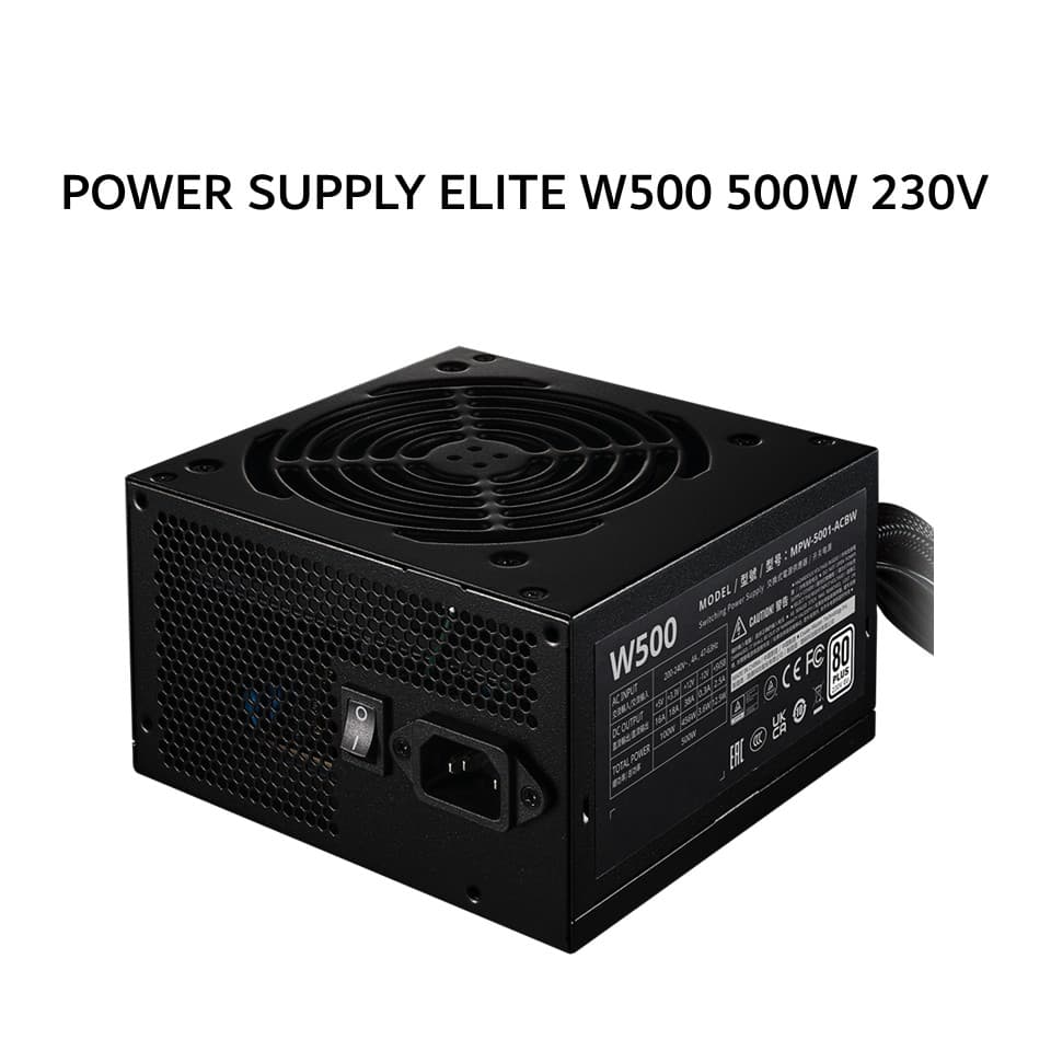 COOLER MASTER PSU POWER SUPPLY ELITE NEX W500 500W 230V (80+ WHITE) BLACK 3Y