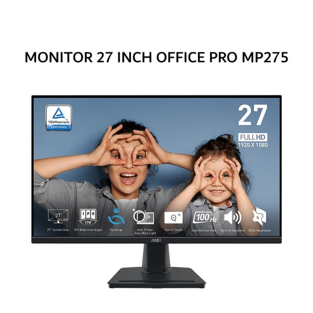 MSI MONITOR 27 INCH OFFICE PRO MP275 IPS FHD 1080P 1MS 100HZ SPEAKER 3Y