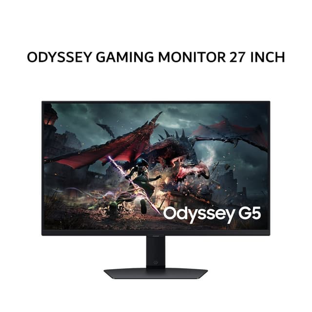 SAMSUNG ODYSSEY GAMING MONITOR 27 INCH G5 G50D IPS QHD 1440P 1MS 180HZ HDR 400 ERGONOMIC 1Y