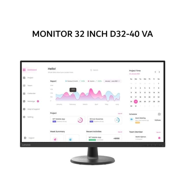 LENOVO MONITOR 32 INCH D32-40 VA FHD 1080P 4MS 60HZ 3Y