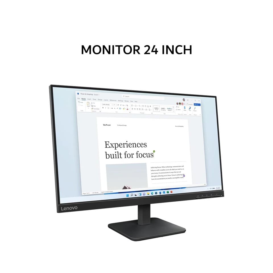 LENOVO MONITOR 24 INCH L24-4E IPS FHD 1080P 4MS 100HZ 3Y