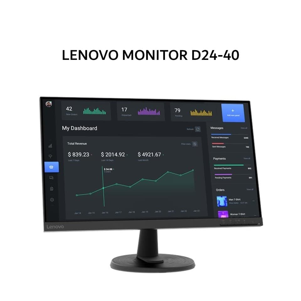 LENOVO MONITOR 24 INCH D24-40 VA FHD 1080P 4MS 75HZ 3Y